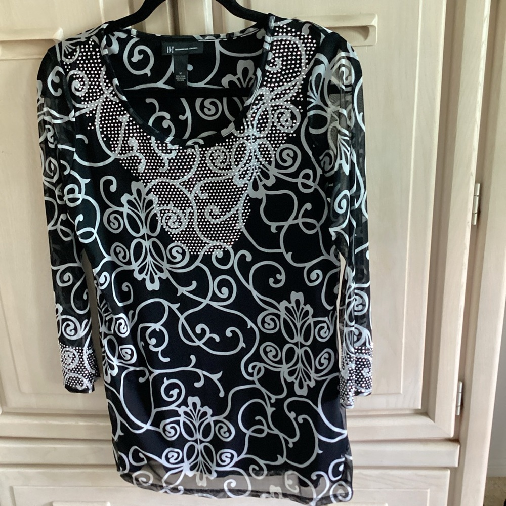 🌹INC dressy‎ top size M - Picture 2 of 10